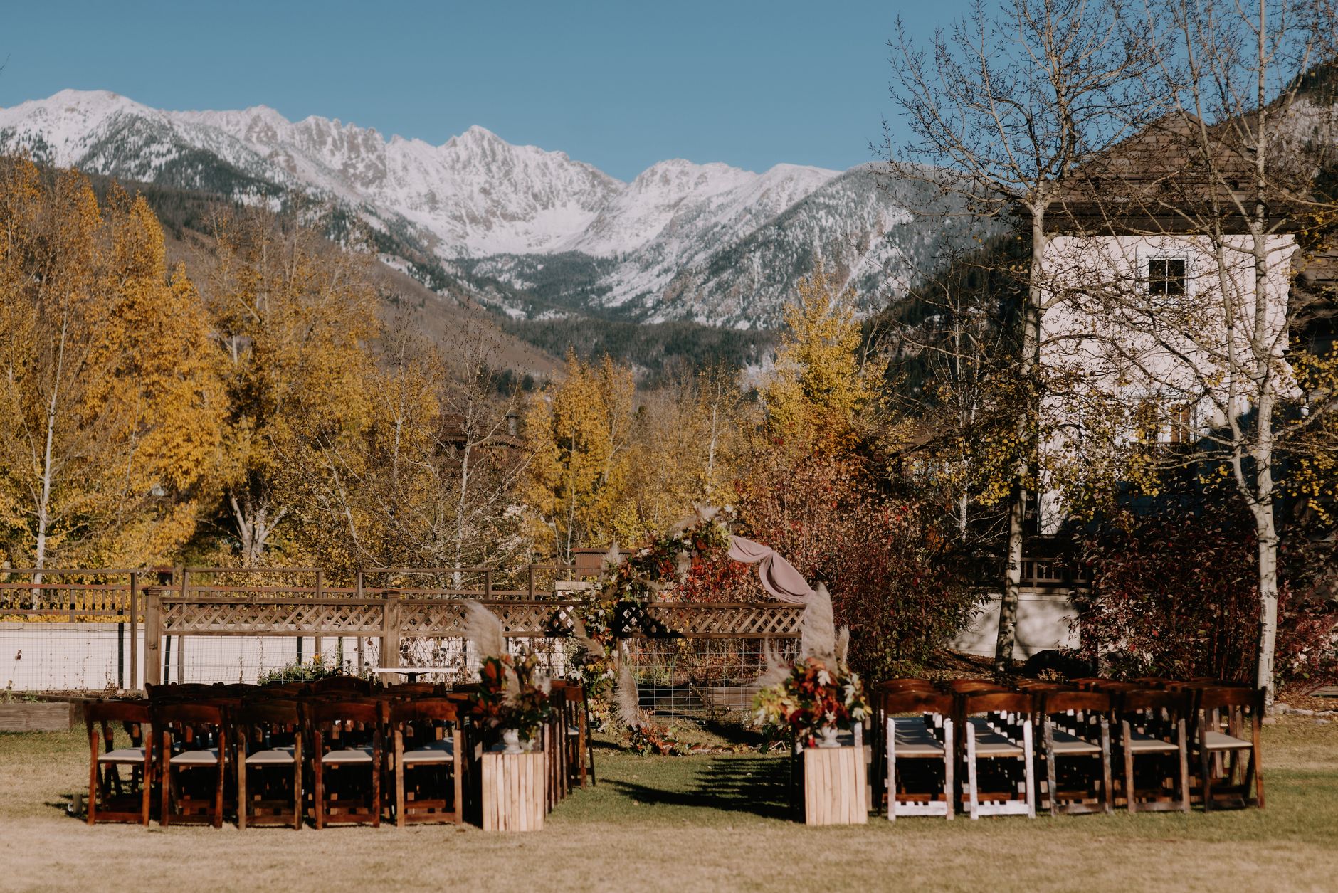 Outdoor wedding venue Colorado autumn mountain